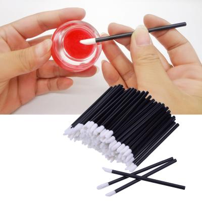 China Soft Hair Hollow Disposable Lip Brush Mini Flocking Concealer Pen Portable Eye Shadow Lip Gloss Brush Beauty Tool for sale