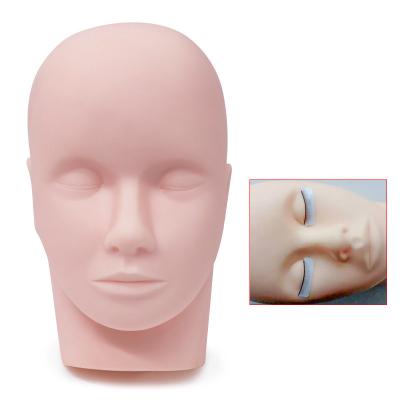 China Professional Silicone Training Grafting Eyelash Tool Silicone Makeup Mannequin Head For Eyelash Training for sale