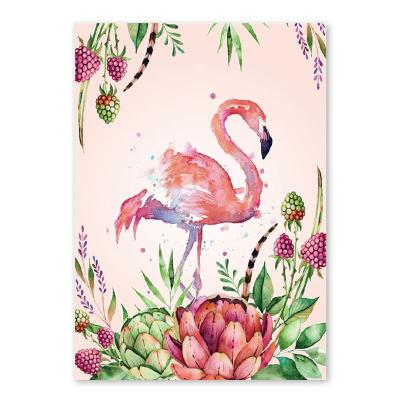 China Digital Inkjet Modern Home Interior Bedroom Flowers Geometric Flamingo Painting Sofa Living Room Bedroom Frameless Decorative Wall Art for sale