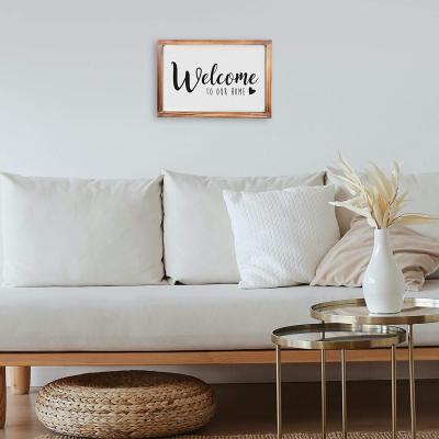 China Europe Frame Farmhouse Decor Rustic Empty Welcome Sign For Home Hanging On Door Hallway Wall Decorations Wooden Signs for sale