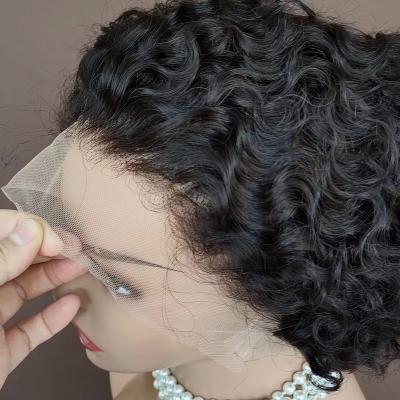 China New Product Raw Pixie Wig Wholesale Price Full Lace Hair Wig Indian Brazilian Curly Curly Curly Hair Fast Delivery New Product Curly Hair for sale