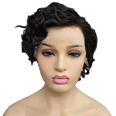 China Other Alia Wigs Hot Selling Short Pixie Lace Front Wig Pixie Cut Curly Wig High Quality Natural Color Human Virgin Hair for sale