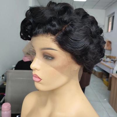 China Other Hot Selling High Quality Natural Color Pixie Pixie Lace Front Wig Pixie Wigs Alia Short Hair Wig Weaves for sale