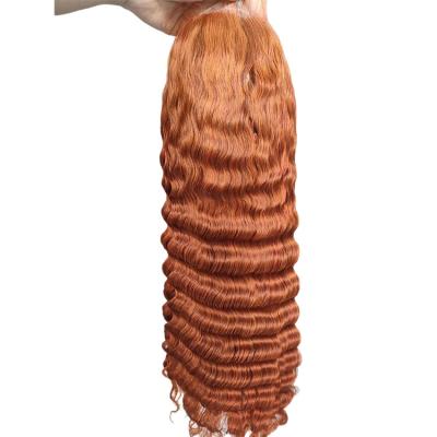 China Hot Selling Lace Bob Curly Human Hair Full Wave Virgin Hair Ginger Wig High Quality Deep Wave Wig for sale