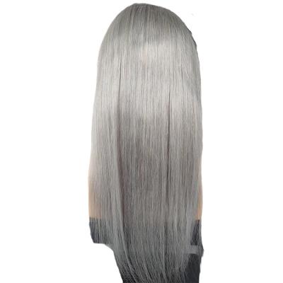 China Hot Selling Gray Wigs Human Hair Silky Straight Wave High Quality Lace Front Wig Fast Delivery Bone Straight Hair Wigs for sale