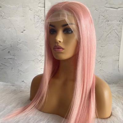 China Hot Selling 13*6 Lace Front Wig Alia Curly Hair Wigs Pink Curly High Quality 100%human Hair Wig Pink for sale