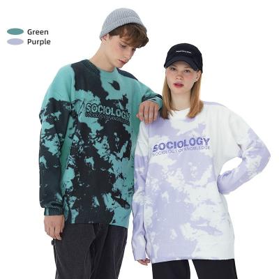 China Anti-Wrinkle In Tie Running Wholesale Dye Street Style Mens Crewneck Oversized Crewneck Sweater For Man And Woman Unisex Knitwear for sale