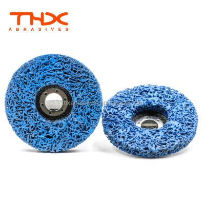 China Fine Surface Finishing 115mm Strip Poly Disc Abrasive Grinding Wheel For Drill for sale