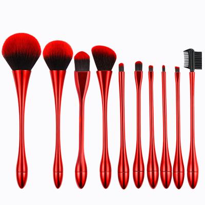 China Angular Blush Brush Handle Logo Personalized Unique Makeup Brush Material Plastic Custom Set for sale