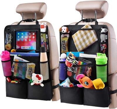 China 2Pack High Quality Premium Multifunction Backseat Car Back Seat Bag Organizer with Touch Holder 9 Storage Pockets for Kids Baby for sale