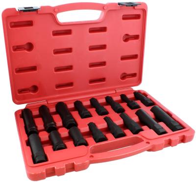 China 16pcs SAE Metric Master Wheel Lock Removal Kit Lug Nut Key Set Socket Tool for sale