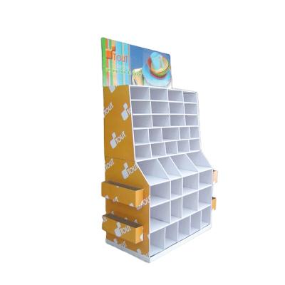 China Morden Popular Style Paper Clothes Show Rack Fashion Design Display T-shirt Corrugated Rack for sale