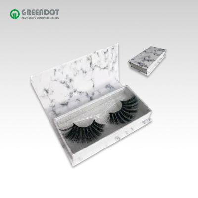 China Luxury Marble Flip Box Materials Window Eyelash Packaging Box Recycled Top Paper Set for sale