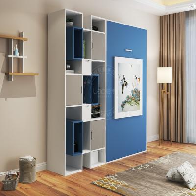 China Hot Sale Modern Double Size Murphy Bed Vertical Wall Bed Modern Folding Wallbed With Bookcase for sale