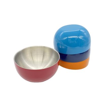 China Large SUS 304 Double Wall Insulated Bowl , Ice Cream Bowl Stainless Steel Set for sale