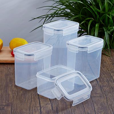 China Freshness Preservation Sugar Flour Dry Food Cereal Kitchen Organizers Airtight Plastic Food Storage Containers Sets 4 Packs for sale