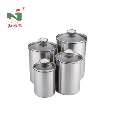 China Sustainable Stainless Food Storage Jar , Factory Price Spice Pantry Storage Containers Set Of 4 for sale