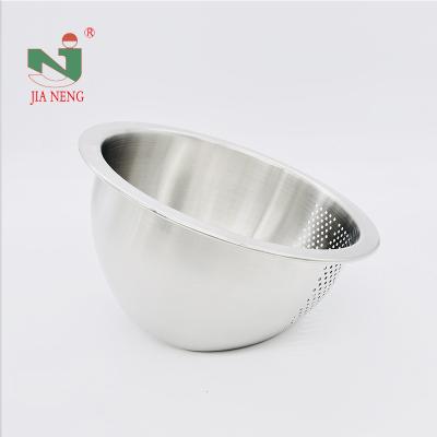 China Sustainable Hot Sale Tilted Veg Colander , Fruit Vegetable Pasta Washing Stainless Steel Colander Strainer for sale