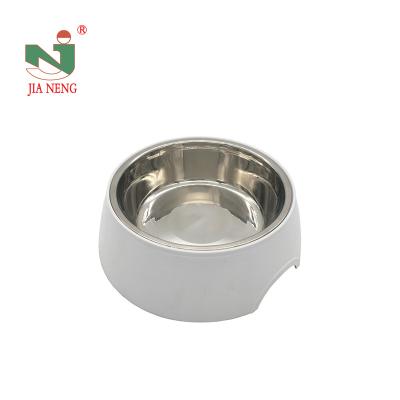 China Sustainable Use Stainless Steel ABS Food and Water Cat Dog Bowl Pet Feeding Dish-Double Holder for sale