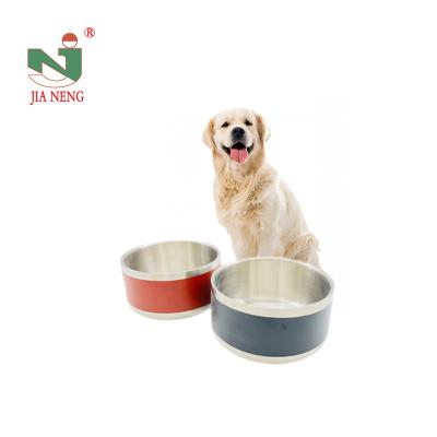 China Stocked Anti-Slip Bottom Dog Feeding Bowl Stainless Steel Raised Pet Bowls For Cats And Dogs for sale