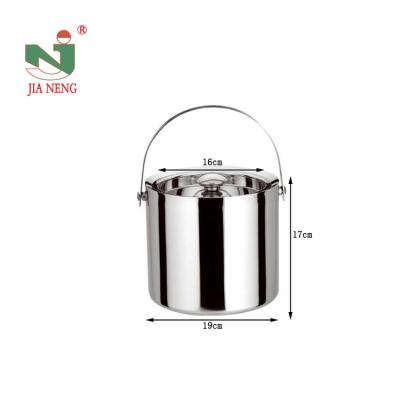 China Factory Stored Wholesale Double Wall Ice Bucket Stainless Steel Beer Material Home Ice Bucket for sale