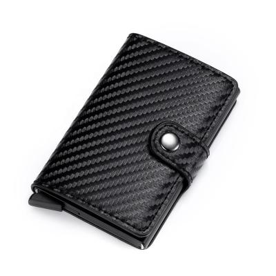 China RFID Blocking Protects 2020 Logo High Quality Accept Custom Sample RFID Blocking Slim Automatic Aluminum Alloy Card Case Wallet For Women Men for sale