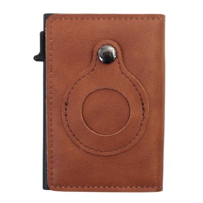 China 2022 New Fashion Airtag Automatic Bullet Card Holder Card Holder Wallet Rfid Blocking Protective Wallet For Man for sale