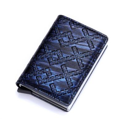 China Normcore/Minimalist 2020 Newest Logo Aluminum Auto Credit Card Holder RFID Cash Card Purse Custom Pad Wallet For Man Women for sale