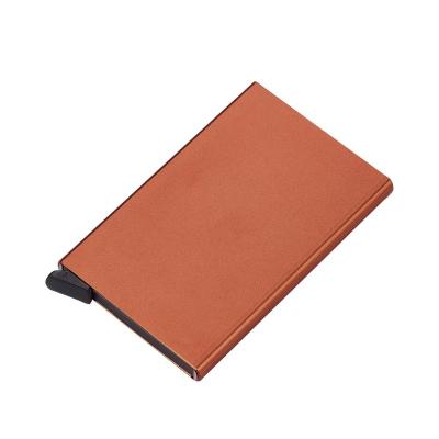 China Hot Selling RFID Dropshipping Custom Logo Credit Card Box RFID Card Holder Automatic Aluminum Anti-theft Wallet Card Holder for sale