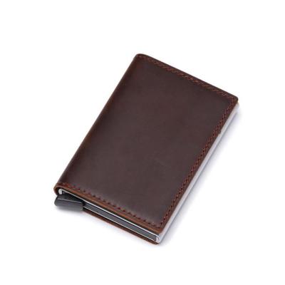 China RFID Blocking Protects Hot Selling Men Wallets Card Holders Luxury Top Genuine Leather Slim Rfid Mini Smart Wallet Small Purse Money Bag Slim Wallet for sale