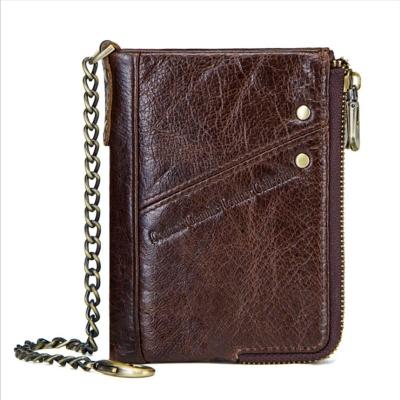 China Fashion factory source leisure leather men's wallets double frid zipper multifunctional coin wallet for sale