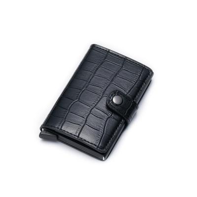 China High Quality Fashion Crocodile Aluminum Pattern RFID Blocking Credit Card Wallet Men's Leather Wallet for sale