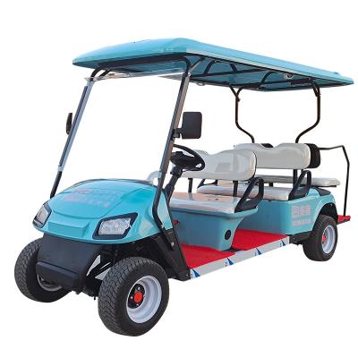 China Factory Price New 4+2 Wheel 4 Seater Electric Club Car Golf Carts Golf Buggy For Sale 10 Inch for sale