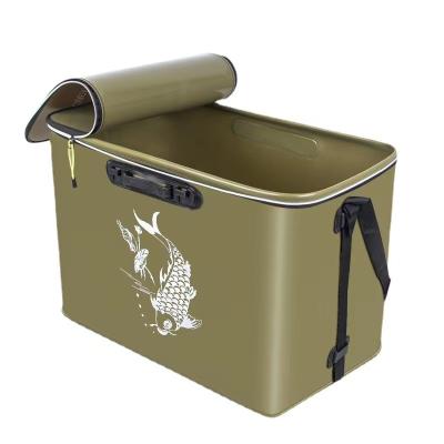 China JuYin multifunctional purpose thickened EVA live fish bucket fishing waterproof fish box extra large fish bucket for sale