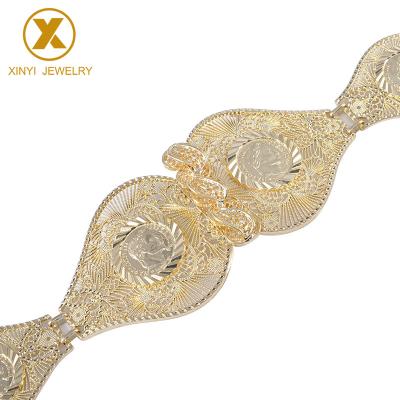 China Luxury Statement Ladies Belt Cavity Details Gold Women Christmas Banquet Party Wedding Gift For Court Carving Metal Belt for sale