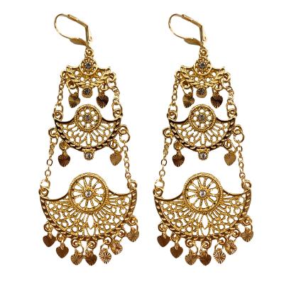 China Fashion Women Metal CLASSIC Gold Plated Earring Vintage Bohemian Earrings For Ladies for sale