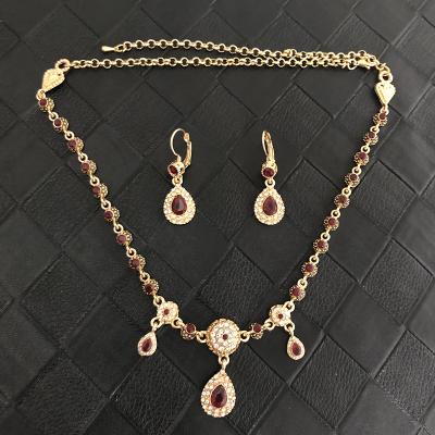 China CLASSIC Wholesale Custom Luxury Retro Necklace And Earrings Set Moroccan Wedding Bridal Jewelry Set for sale