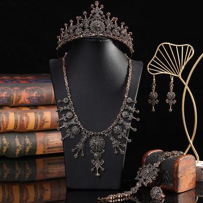 China CLASSIC Wholesale Fashion African Wedding Necklace Set Retro Copper Plated Jewelry Set For Women for sale