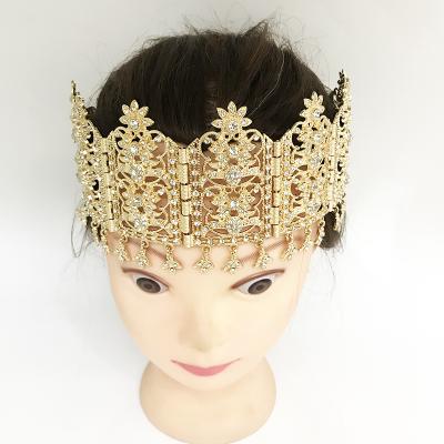 China Wedding Luxury Large Size Arabica Head Jewelry Bridal Hair Decoration Bridal Metal Chain Sparkle Hair Accessory Classic Rhinestone for sale