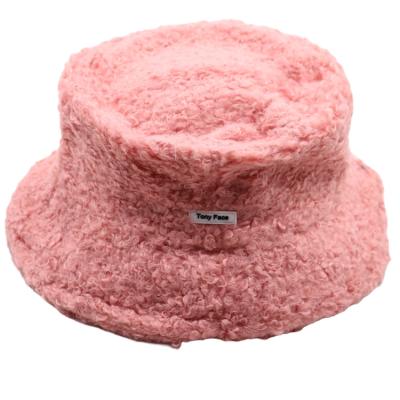 China Wholesale High Quality Character One Size Fleece Pink Bucket Hat Women Winter Hats Cheap Custom for sale