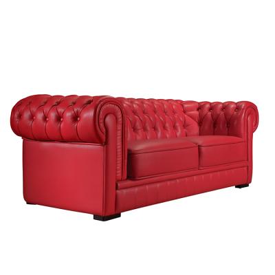 China Modular classic design Chesterfield 3 genuine leather 2 1 seater sofa for sale