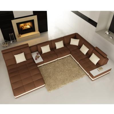 China Large Modern Design U Shape Modular Sofa For Living Room Germany Leather Sectional Corner Sofa for sale