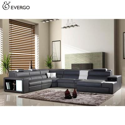 China 7 Seater Modular Modern Luxury Living Room Leather U Shaped Sectional Sofa for sale