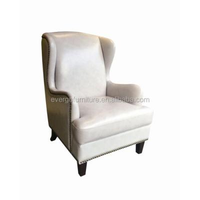 China Modular Leather Single Sofa Chair With Copper Nail Butterfly Chairs for sale