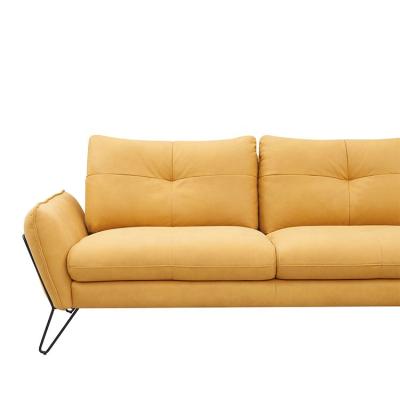 China Modular High End Modern Yellow Fabric Couch Home Furniture L Shaped Living Room Sectional Sofa for sale