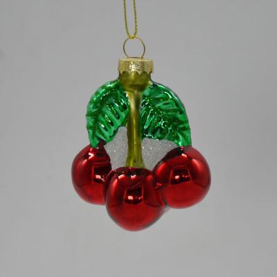 China 2021 Hot Selling Glass Opener Christmas Ornament Glass Bauble Glass Cherry for sale