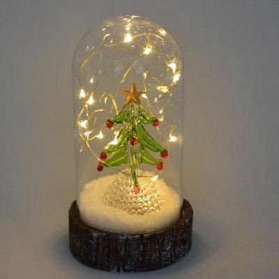 China Europe Glass Christmas Tree With Led Light In Clear Glass Domes Decoration for sale