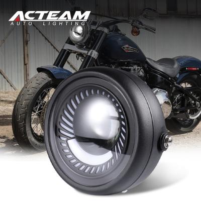 China ACTEAM Universal Motorcycle Durable Vintage Ring Led Headlights Motorcycle 5.75 1 Pc Headlight for sale