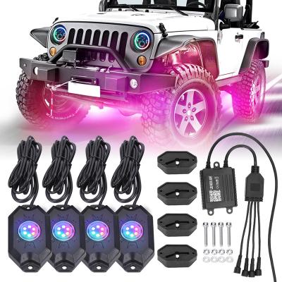 China BT/wifi controlled ACTEAM off road car auto accessories for jeep rock light RGB car led light for sale