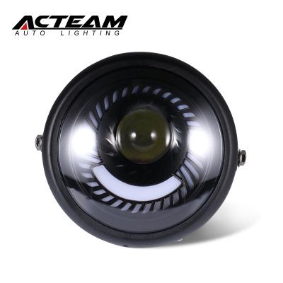 China ACTEAM Durable Universal Vintage E-Brand Motorcycle Led Lights Dirt Bike Motorcycle Headlight Cafe Assembly Custom for sale